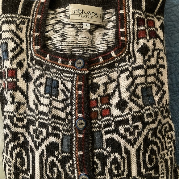 Vintage Intiwara Alpaca Cardigan Sweater - Picture 2 of 9